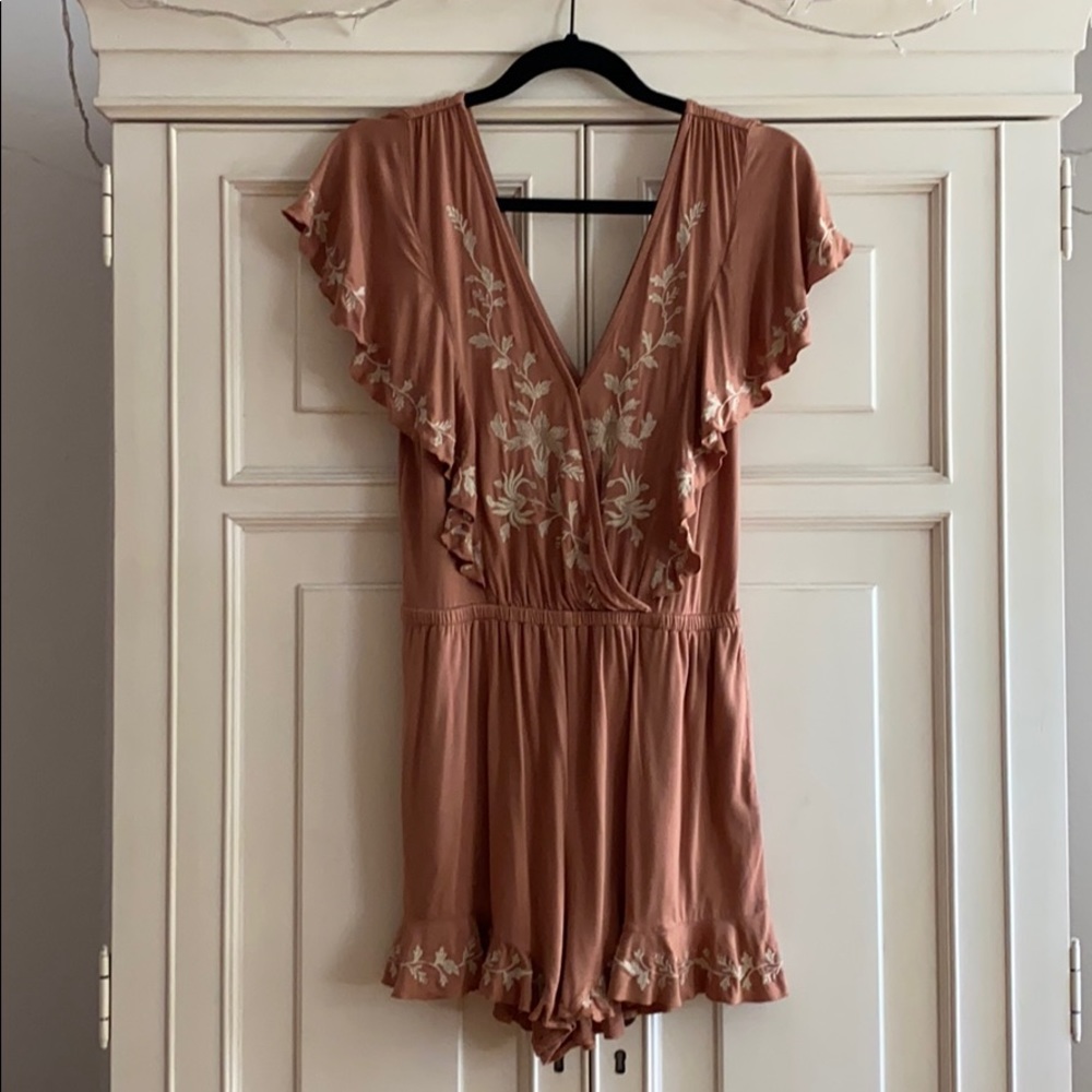 American Eagle embroidered romper